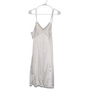 Vintage Coquette White Lace Babydoll Slip Dress Size‎ 34 Sheer Dainty Romantic